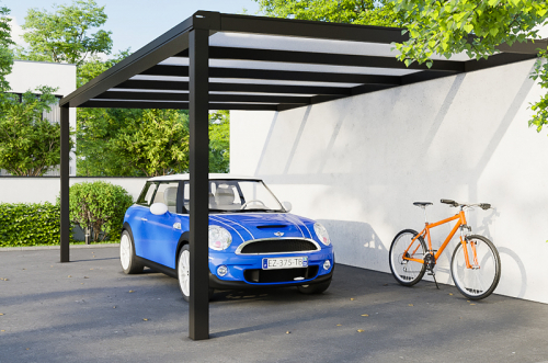 ABRI VOITURE ATTENANT à toit fixe vendue et installée en Alsace par Art Pergolas Selestat